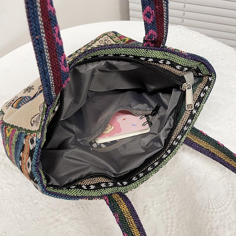 Вышитая холщовая сумка женская сумка повседневная сумка для мамы сумка для ланч-бокса маленькая тканевая сумка