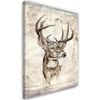 Canvas Print Deer Beige Vintage