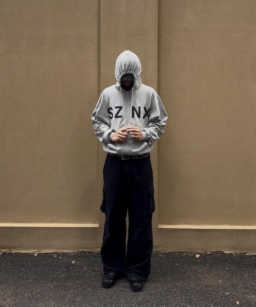 Kanye Kan Ye Shanghai Concert SZNX Heather Grey Unisex Zip-Up Hoodie Sweatshirt