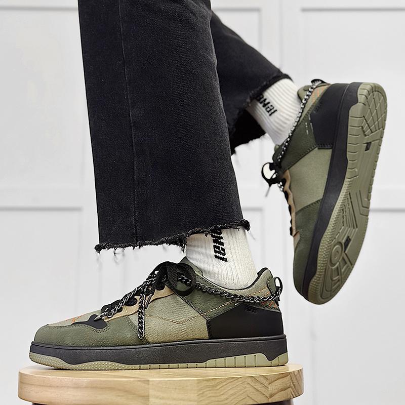 Осенние мужские дизайнерские кроссовки с цепочкой, удобные низкие мужские скейт-кеды, повседневные кроссовки на винтажной платформе для мужчин, zapatillas hombre
