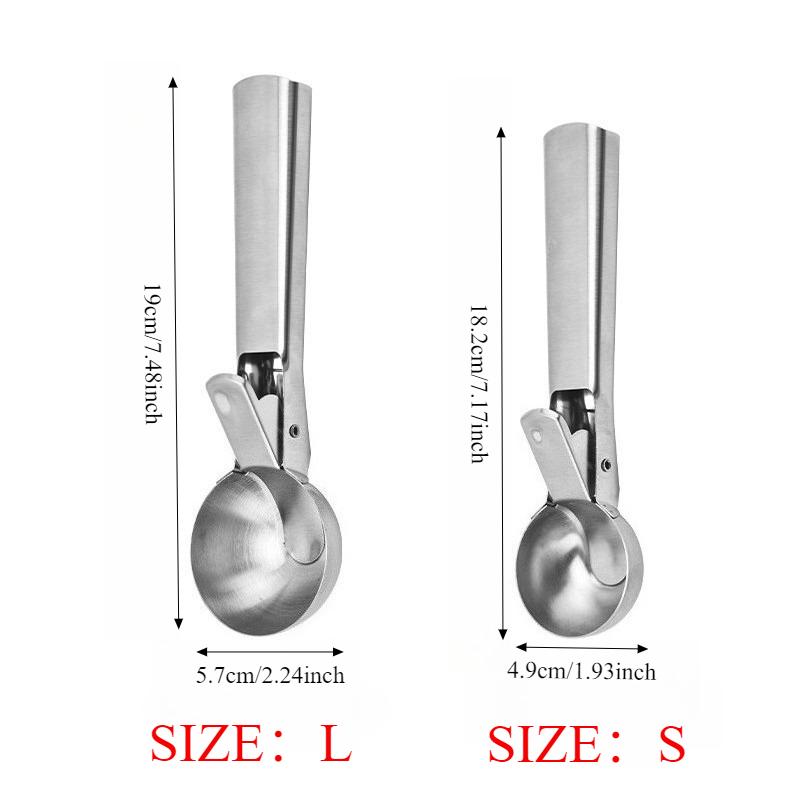 Stainless Steel Ice Cream Scoop Ergonomic Handle Rustproof For Ice Cream Sorbet Frozen Dessert Home Kitchen Commercial Use Party