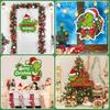 Christmas Green Elf Door Sign Merry Christmas Wooden Door Hanger Front Door Wall