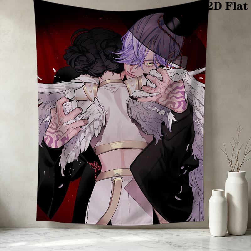 Kpop Demon Hunters Wall Tapestry Aesthetic Wall Hanging Printed Fabric Blanket Decorative Tapestries For Bedroom Living Room Home Decor