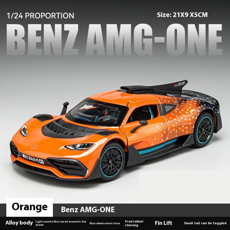 1:24 Mercedes Benz AMG ONE Alloy Sports Car Diecast Metal Model Simulation Sound & Light Toy Decorative Trendy Ornament For Boys
