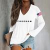 Women's Fashion Casual Long Sleeve Halloween Printed V-Neck Top