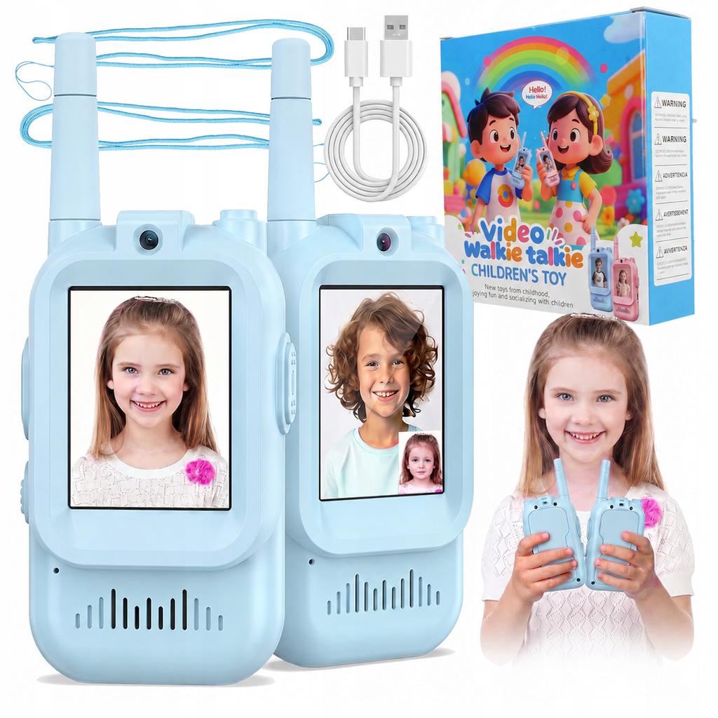 [PACZA] 2x walkie-talkie with video camera wi-fi walkie talkie Blue Z3501