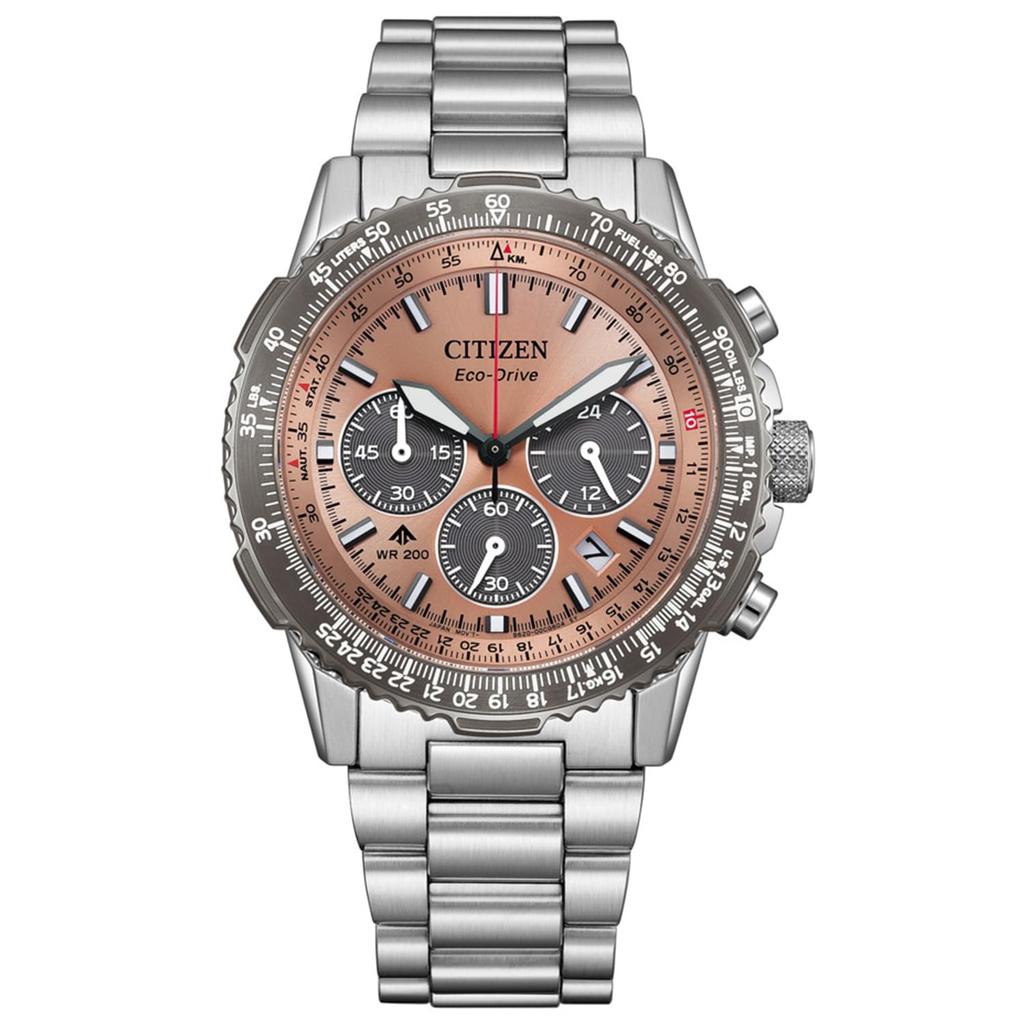 Citizen Promaster Eco-Drive с питанием от света Водонепроницаемые SKY Salmon Часы CA4664-60X Мужские Серебристые