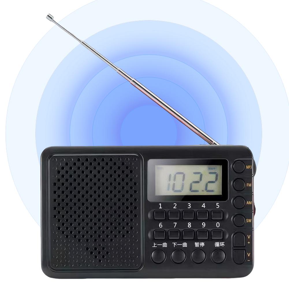 Портативный FM/AM/SW Приемник со светодиодным экраном Карманное радио Поддержка TF-карты USB-накопителя Подарки для пожилых людей
