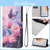 Цветок Бабочка Розовый Кожаный Кошелек Flip Рамка для Фото Чехол-Книга Для Iphone Samsung Huawei Honor Xiaomi Redmi Oppo Infinix Tecno Google