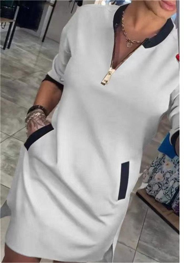 2025 V-neck Seven-Sleeve Casual Dress