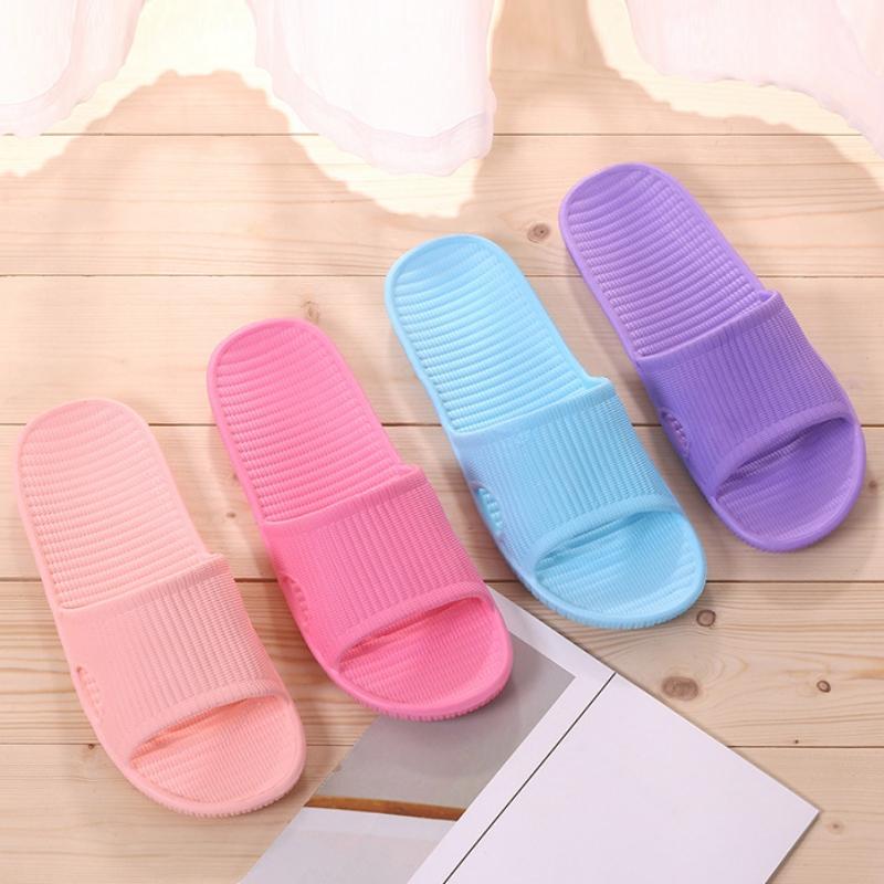 Unisex Home Slippers Summer Indoor Floor Non-slip Slippers Couple Family Women And Men Hotel Bathroom Bath Sandal Slippers