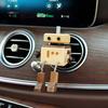 Car Air Fresheners Wooden Robot Figurine with Swinging Legs Car Outlet Ventilation Perfume Clips Car Dashboard Decoration