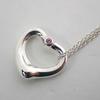 [Б/у] Подвеска/ожерелье в форме открытого сердца с розовым сапфиром TIFFANY 925/g464-60