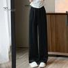 Wide Leg Pants for Women High Elastic Waist Casual Loose Straight Pants Satin Long Trousers for Summer Spring Fall