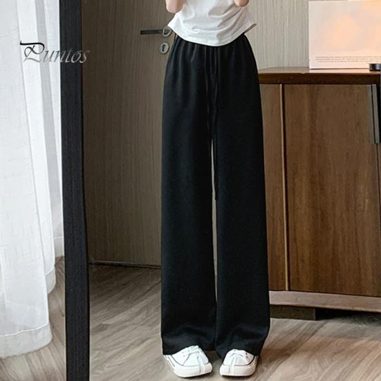 Wide Leg Pants for Women High Elastic Waist Casual Loose Straight Pants Satin Long Trousers for Summer Spring Fall