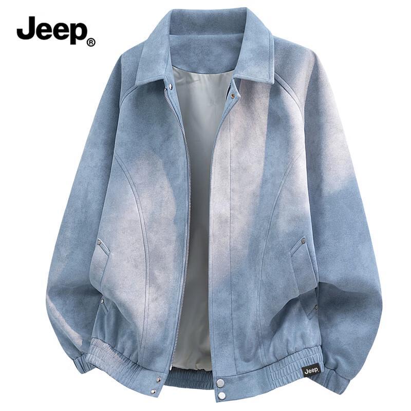 Jeep Унисекс Ретро Повседневная Джинсовая Куртка с Градиентом