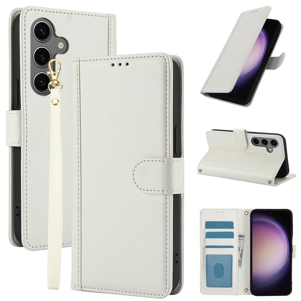 For Samsung Galaxy S26 /S26 Pro Case PU Leather Stand View Phone Wallet Cover with Hand Strap