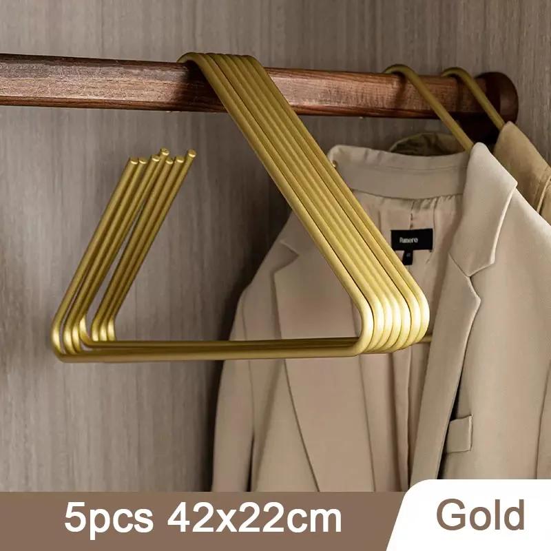 5pcs Metal Triangle Clothes Hangers,Nordic Solid Trousers Organizer,Coat Scarf Sling Top Drying Storage Racks for Wardrobe Hotel