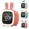 Cartoon Rabbit Ear Shape Rechargeable Digital Display LED Nigh Light Alarm Clock