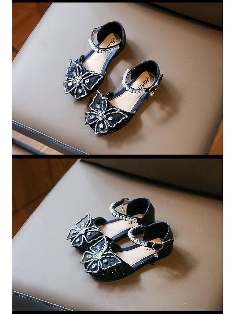 Весенние босоножки с бантом 2025: Детские туфли для танцев и кожаные туфли принцессы