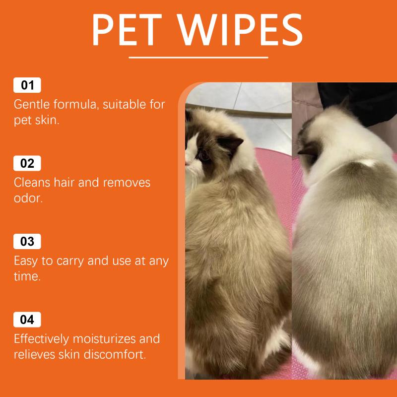 Skin Friendly Pet Wipes Grooming Tear Stain Remover Soft Ear Cleaning Pads for Puppy Kitten Daily Cleaning Care