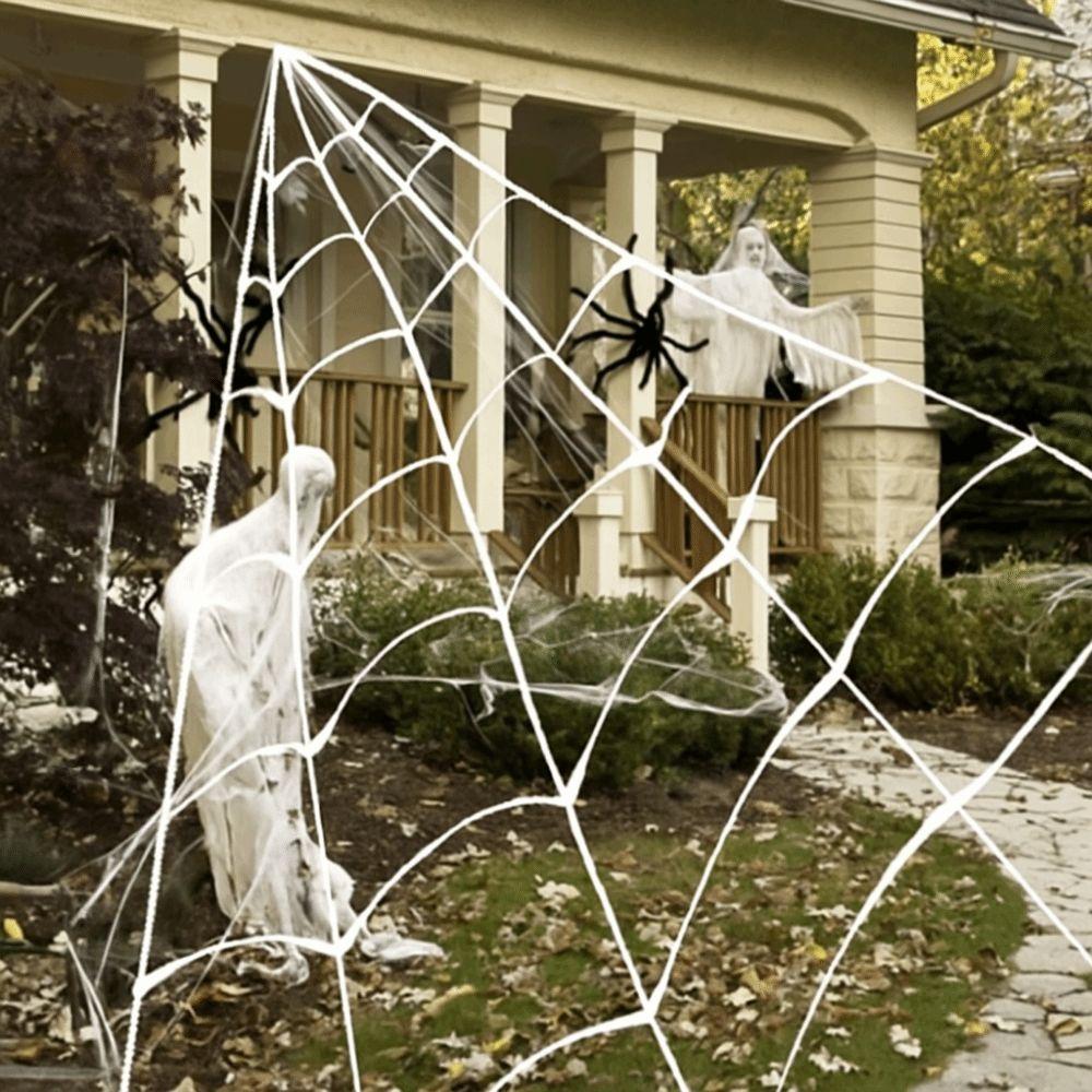 Black/White Halloween Triangle Spider Web Extra Large Giant Spider Web  for Haunted House