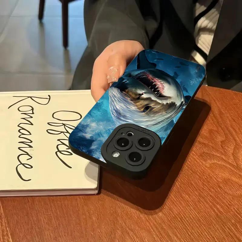 Чехол для телефона 'Плавающий китовый акула в океане' для iPhone 16 13 12 11 14 15 Pro Max 13 Mini X XS XR Max SE Plus Ударопрочная задняя крышка