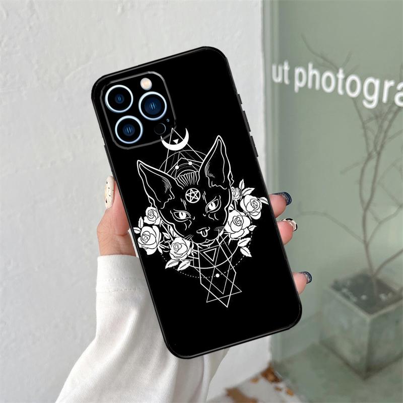 Чехол-кошелек Лунный Таро Кот-Ведьма для iPhone 16 15 11 12 13 14 Pro Max Plus XS X XR 12 13 Mini Задняя крышка