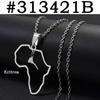 Anniyo Morocco and Eritrea Map Pendant Necklaces Stainless Steel Jewelry #313421