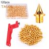 120 Pcs 1/4 Inch Track Spikes Stainless Steel Pyramid Sports Shoes Replacement Spikes with Spike Wrench for Track Cross Country Running Sprinting