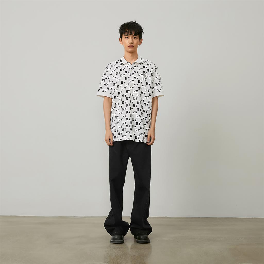 Новая коллекция MLB MONOGRAM Поло New York Yankees SS24 Унисекс Белый слоновой кости 3APQM0443-50IVS