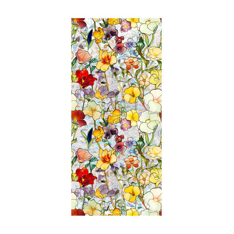 1Roll Electrostatic 43*100cm Glass Stickers Window PVC Flower Pattern Home Decor