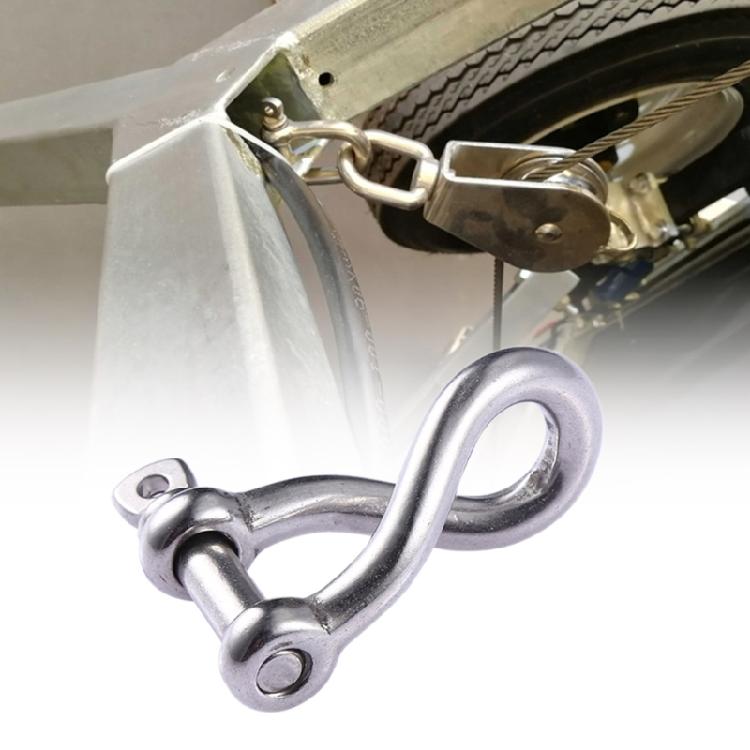 2Pcs Twisted Shackle Screw Pin Rustproof 5/32" Screw Pin Shackle for Sailing Marine Grade Stainless Steel Twist Shackle