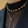 Узел ожерелье женский хип-хоп холодный ветер ключичная цепочка темперамент простой чокер жемчужная цепочка на шею