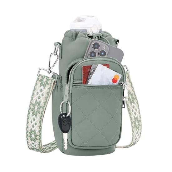 Sports Water Bottle Bag Thermal Insulated Kettle Holder Lightweight Crossbody Water