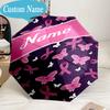 Custom Name Umbrella Pink Ribbon Courage Umbrella 8-Frame for Travel, Camping, Casual Lightweight Portable, Essential for Family Gifts