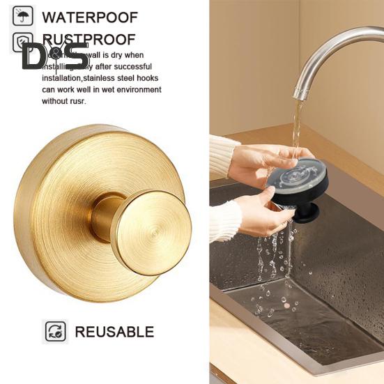 4 шт. настенных крючков, нержавеющих, устойчивых к коррозии, легко устанавливаемых, из нержавеющей стали, водонепроницаемых, с присоской, не требующей сверления, крючков для халатов и пальто