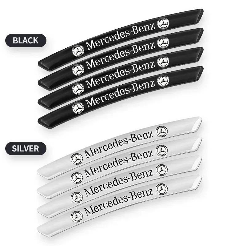4Pcs Car Styling Wheel Rim Aluminum Logo Sticker Wheel Hub Decals For Mercedes benz A B R G Class AMG GLK GLA GLB W204 W251 W176 CS1