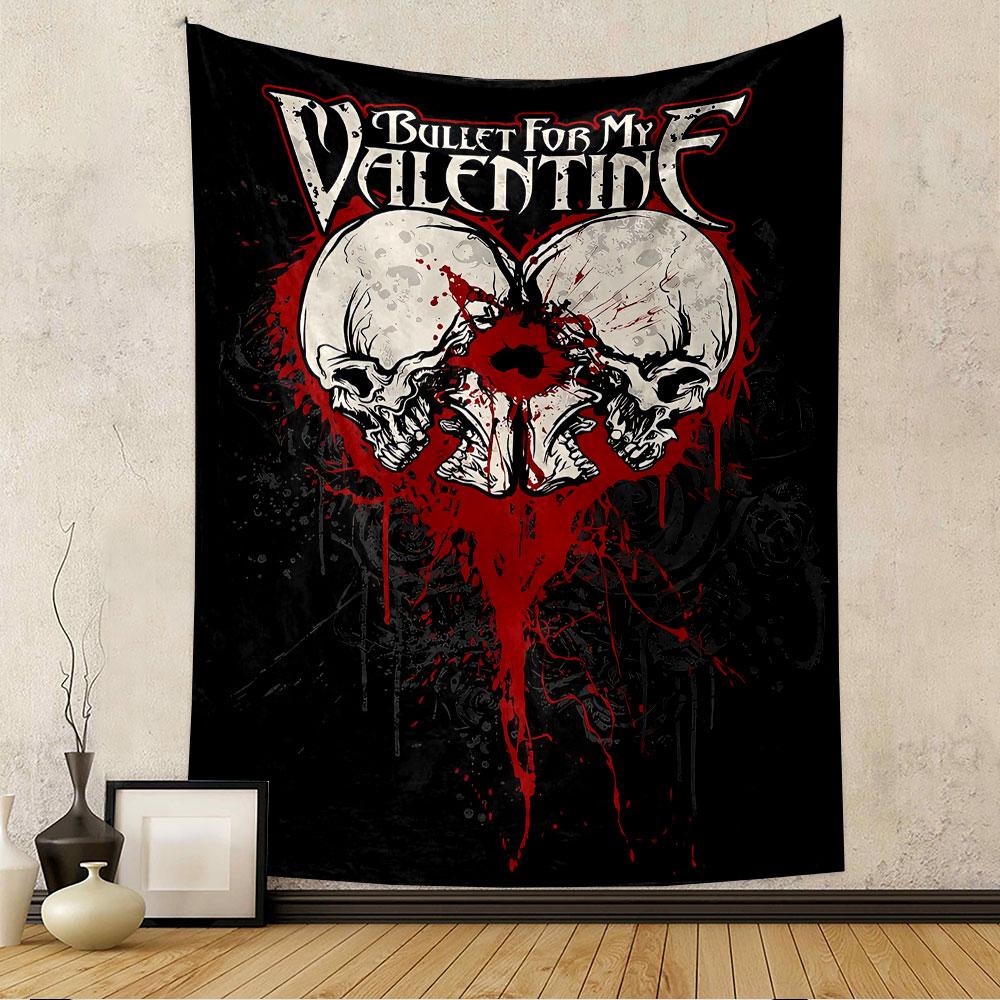 Bullet For My Valentine Tapestry Wall Hanging, Metal Band Logo, Wall Decor for Bedroom Living Room Dorm