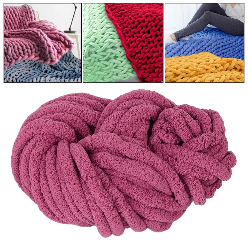 Толстая пряжа синель, моющаяся, мягкая, плюшевая пряжа, гигантский калибр 7, объемная пряжа для ручного вязания, одеяла, шарфа, поделок, вязания крючком