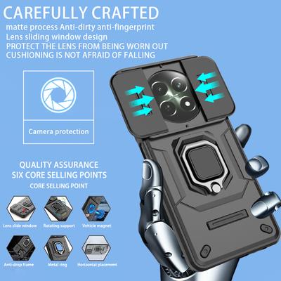 Для Realme 12 5G чехол слайдер камера защитный бронированный чехол для телефона для OPPO Realme12 Realm Relme Realmi 12 5G держатель кольцо задняя крышка