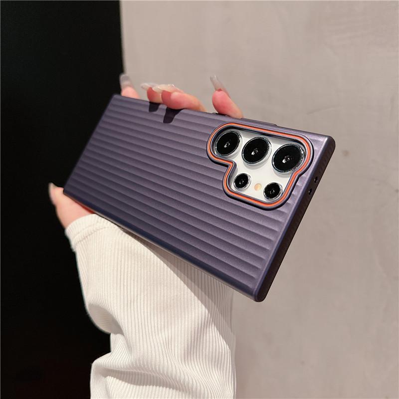 Для Samsung Galaxy S24 S23 S22 Plus Ультрарифленое зернистое покрытие Металлическая краска Противоударный противоскользящий чехол для задней крышки из ПК с защитой от отпечатков пальцев