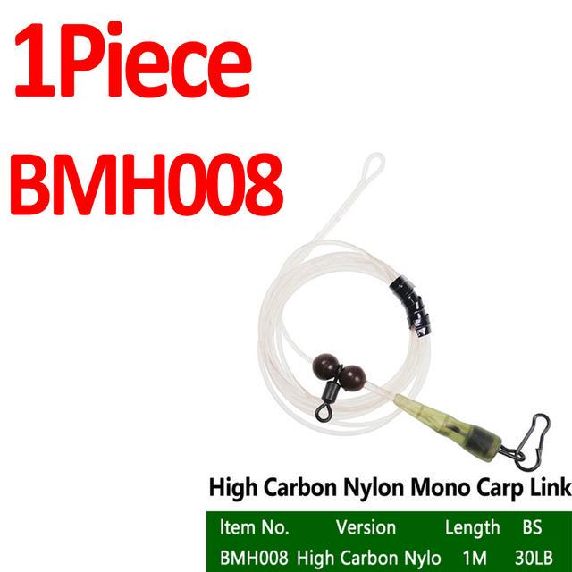Bimoo 1PC 30LB 35LB 45LB Fluoro Carbon Fused Carp Link High Carbon Carp Main Line Braided Carp Leader Trace with Terminal Swivel