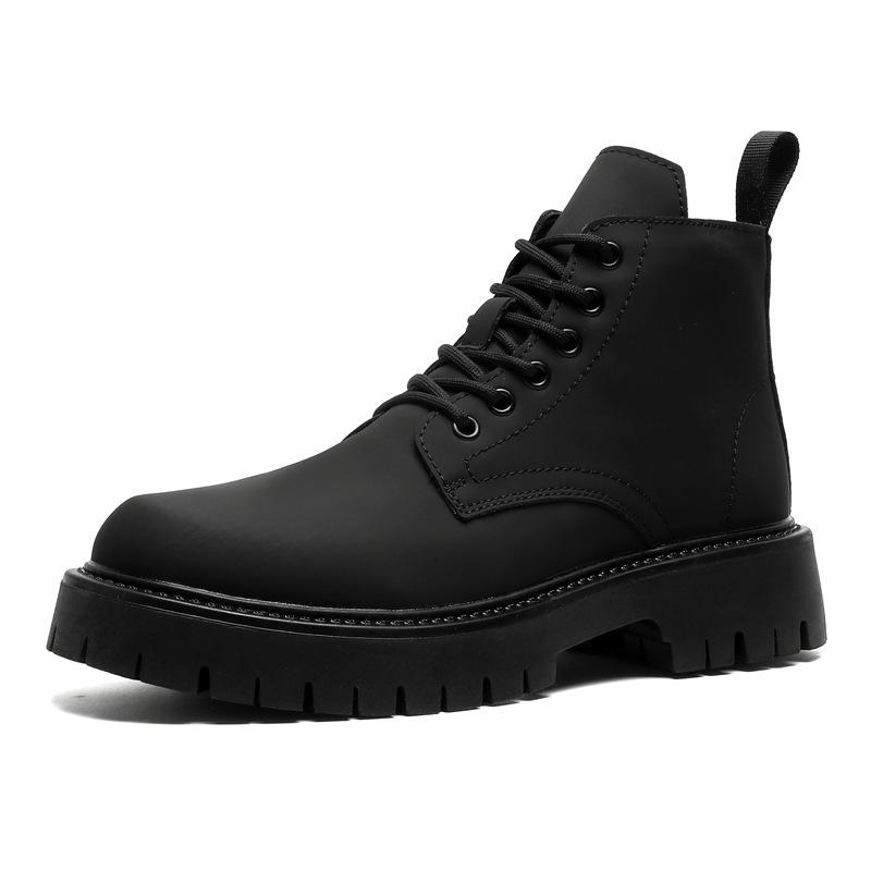 Мужские ботинки Мартин, британские высокие, Xuzi, весенние, флисовые, на высокой подошве, кожаные ботинки, черные челси, 3305-J