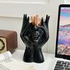 Abstract Face Design Pen Holder Creative Sculpture Large Capacity Desktop Organizer for Pens Erasers Crayons Markers Makeup Brush