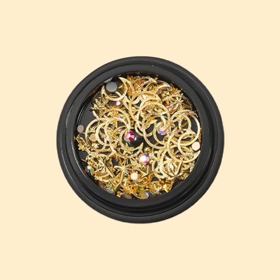 Yousheng 1 коробка DIY украшения для ногтей ажурные сплав звезда луна треугольник чешуйка 3D блестящие стразы подвески украшения для ногтей смешанные аксессуары