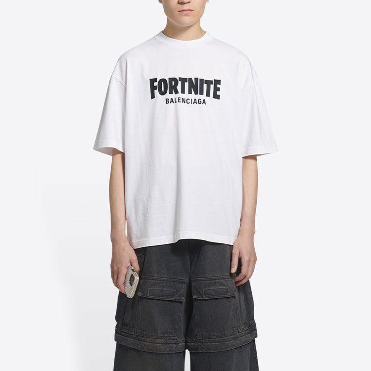 Balenciaga X FORTNITE Футболка Мужская Белая 612966TLVO39040