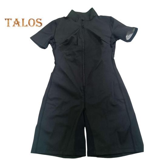 Спортивный компрессионный компрессионный компрессионный компрессионный компрессионный компрессионный комбинезон с застежкой-молнией и воротником-стойкой, спортивный костюм с короткими рукавами для сжигания калорий, спортивный костюм для тренировок с высокой эластичной талией