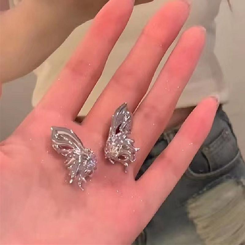 Серьги-клипсы с кисточками-бантами Женские летние нишевые дизайнерские Клипсы на ушную раковину в стиле 'холодный ветер' Без проколов ушей Клипсы на хрящ уха Серьги