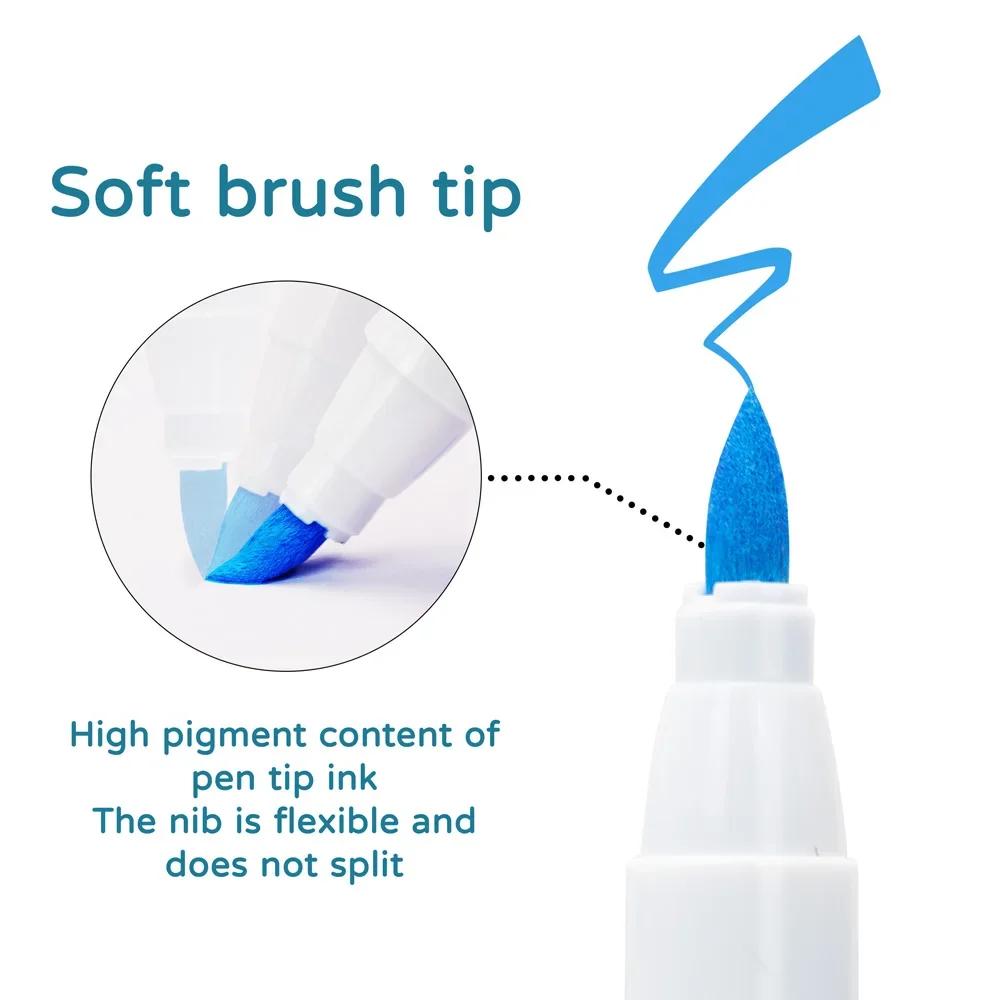 18/60 цветов Коллекция акриловых маркеров Кисти для ткани, росписи по камню, керамике, стеклу, холсту, для DIY изготовления открыток, художественные принадлежности